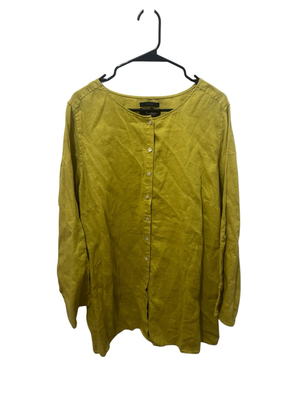 Tahari 100% Linen Button Down Tunic Top Size 2X